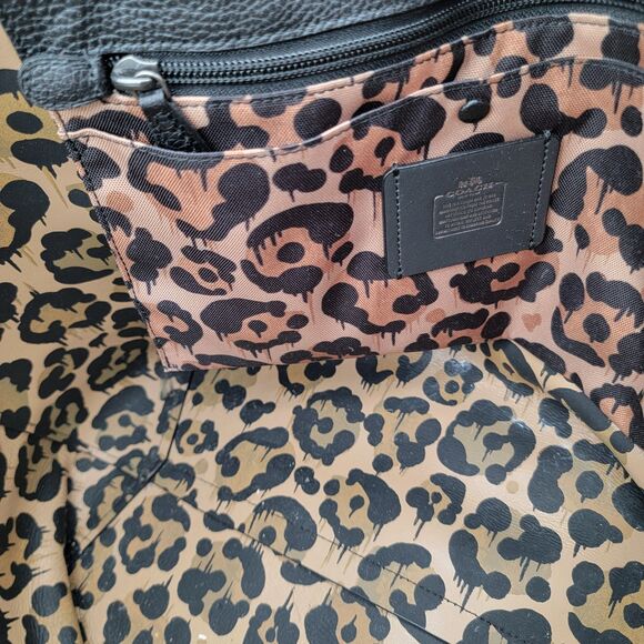 Limited Edition Coach Tote Large Black Pebble Leather Wild Beast 36315 - Picture 7 of 16